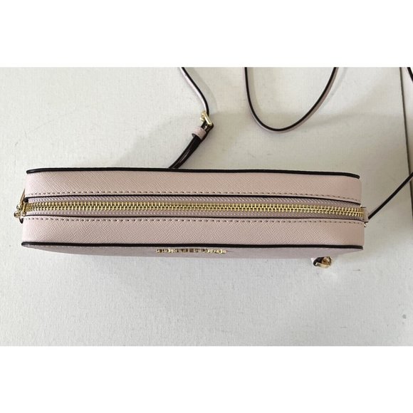 New Michael Kors Jet Set Item Large Zip Chain Crossbody Bag Powder Blush - Picture 4 of 6